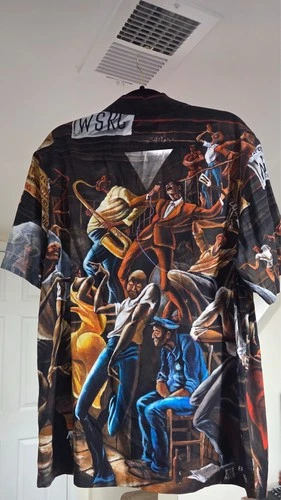 Supreme Ernie Barnes shirt size Large. Brown red blue, new without tags - product listing photo
