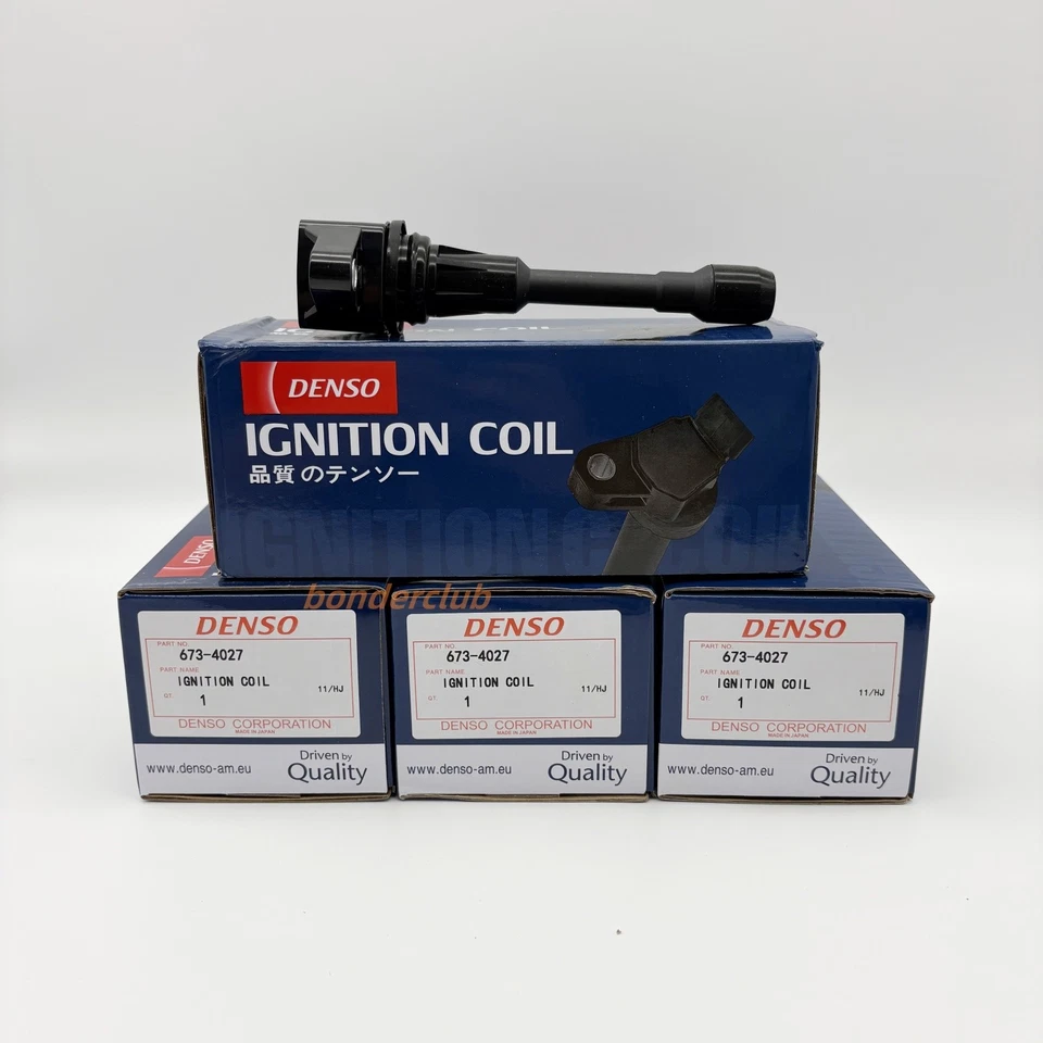 4 bobinas de encendido DENSO 22448-EA000 673-4027 para Nissan Frontier 2005-2017 2,5 L Foto 2 de 4