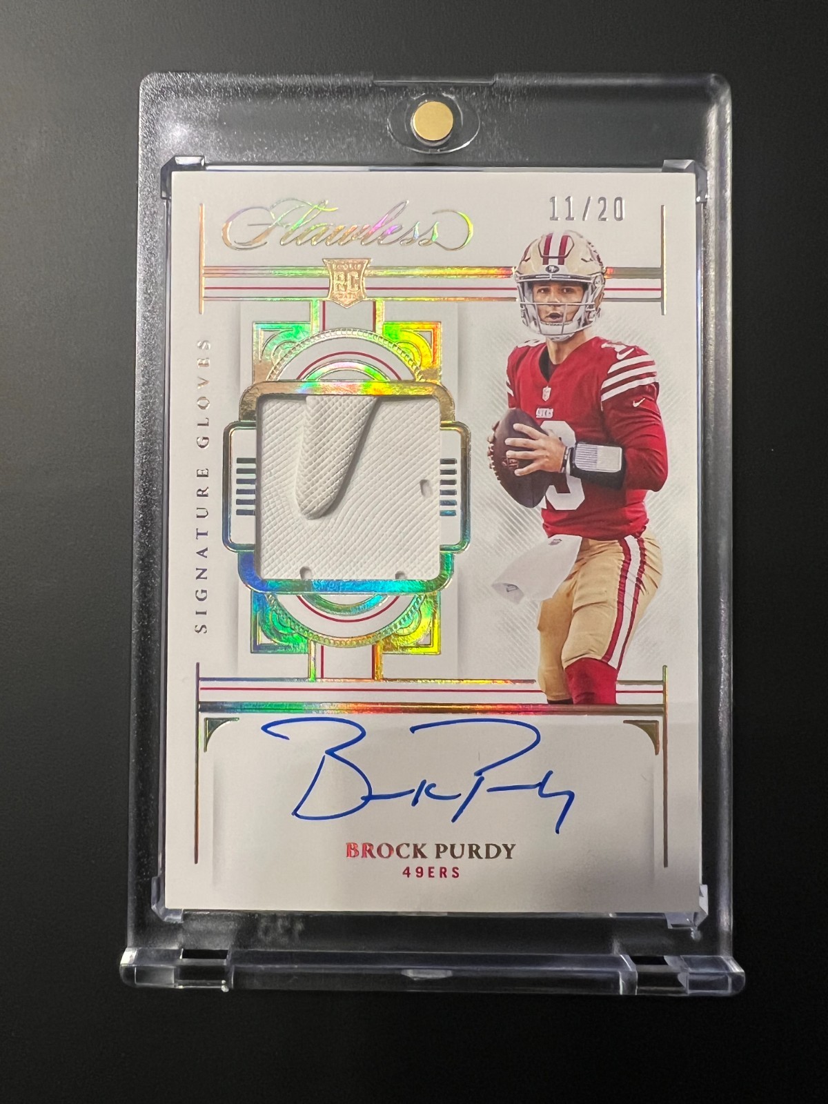 2022 Panini Flawless Brock Purdy Signature Gloves RC Auto 11/20