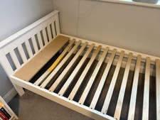 White Wooden Single Bed