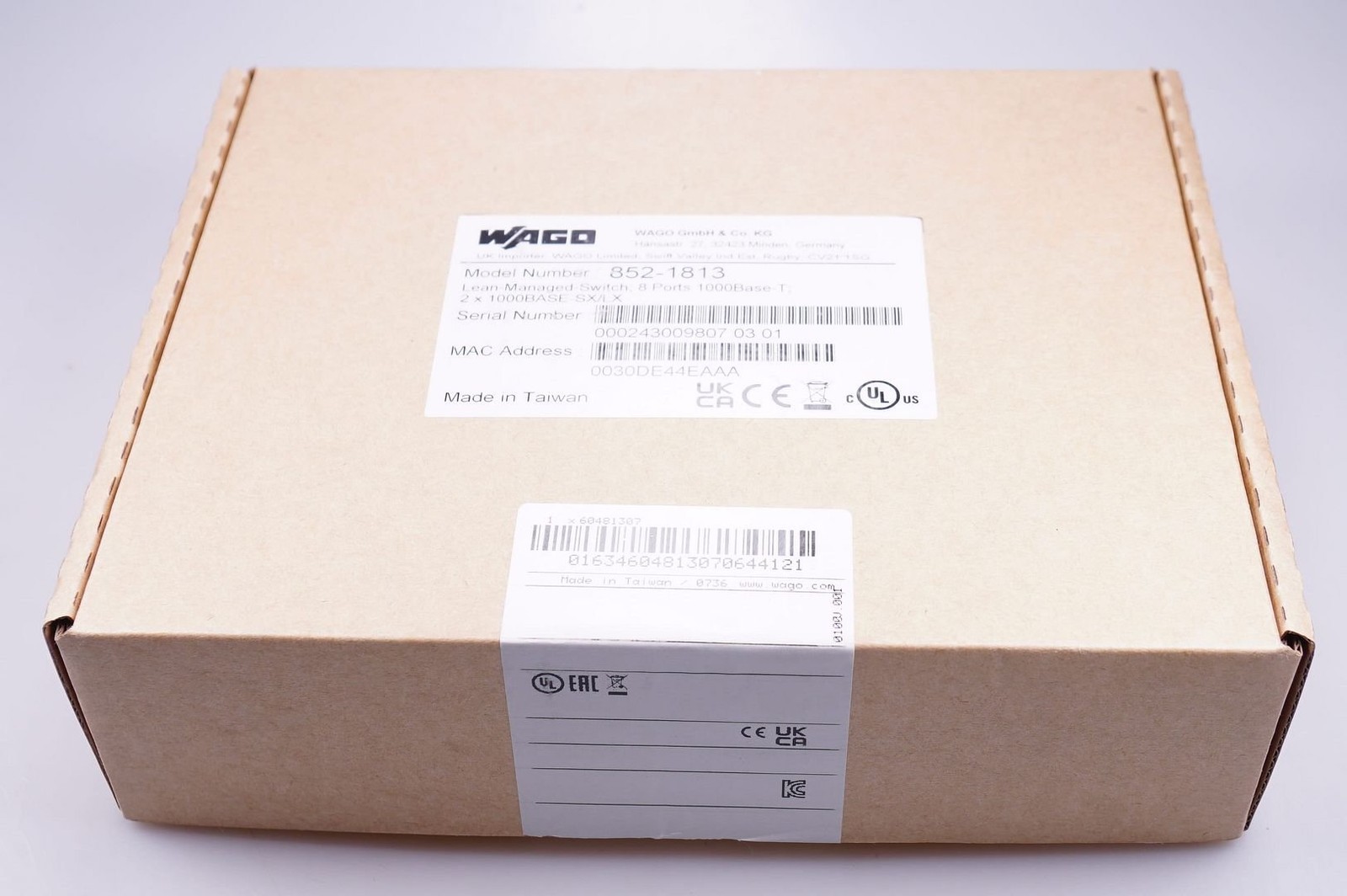 WAGO 852-1813 Lean Managed Switch; 8 Ports 1000BASE-T OVP, New