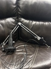 Fifine Black Wired Condenser Microphone with Adjustable Stand and Mounting Plate