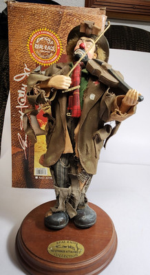 Emmett Kelly Jr.  ''NO STRINGS ATTACHED 2''  Real Rags Fabric  Figurine With Stand