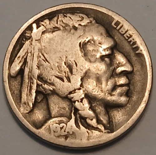 1924-D Buffalo Nickel Denver Mint 5¢ - Mintage: 5,258,000 - Circulated