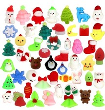 50 Pcs Christmas Mochi Squishy Toy Party Favors,Mini Squishies Cute Squeeze U