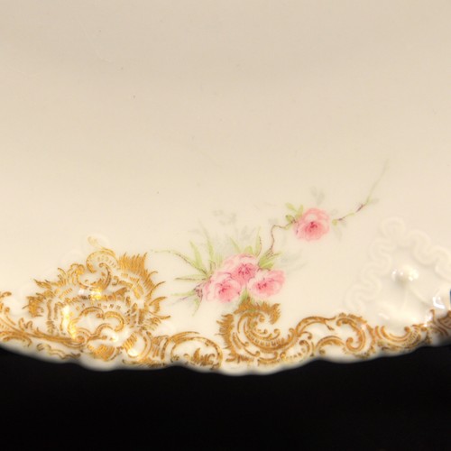 Limoges Theodore Haviland Platter Round 13" Pink Floral w/Gold White 1895-1903 - Picture 9 of 12