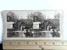 Market Place Montreal Stereoview Underwood & Underwood 1900s Canada