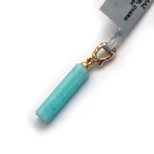 DAVID YURMAN New Ladies 20x5mm Barrel Charm Enhancer with Amazonite & 18K Gold