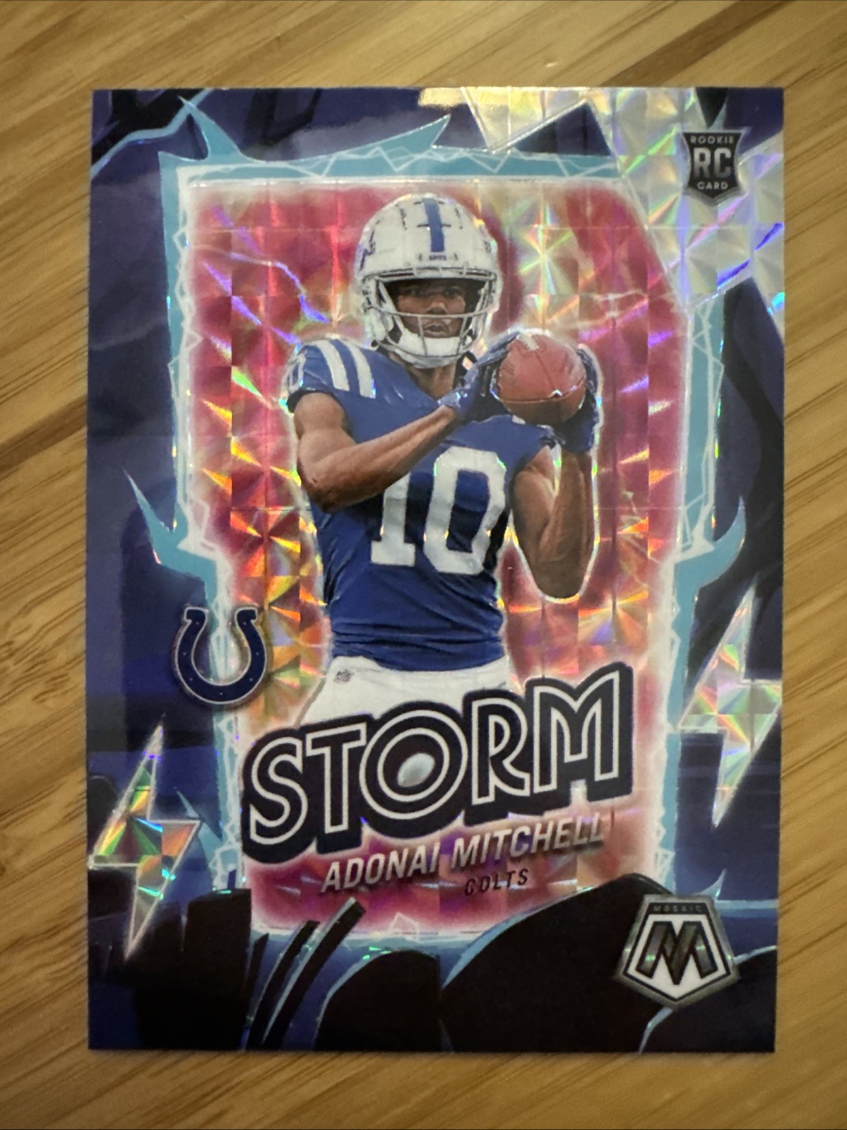 Adonai Mitchell 2024 Panini Mosaic - RC Storm Insert Silver Prizm Colts #7