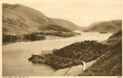 Thirlmere Vintage Postkarte Helvellyn England Seeblick
