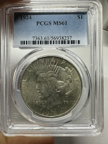 1924 Peace Silver $1 Dollar PCGS MS61