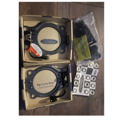 Clicker Step-In Snowboard Binding Discs/Plates w/ Hardware 4x4 Gray