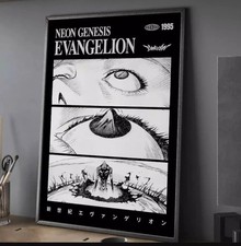 End Of Evangelion Movie Vintage Poster, Black and White Poster