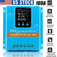 4800W 100A MPPT Solar Charge Controller 12V/24V/36V/48V Battery PV Regulator NEW