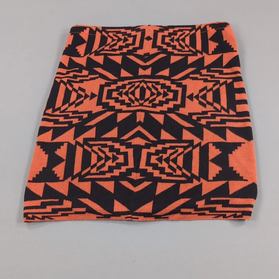 Volcom Mini Skirt Womens Small Y2K Brown Geometric Cotton Blend Elastic Waist - Image 3 of 4