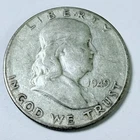 1949 S Franklin Half Dollar - 90% Silver - Circulated US Coin #6413