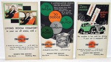 Early 1930s Garage Postcard Set Tropic-aire Heater Dodge Buick Ford Nash Rare