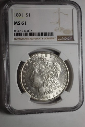 1891 Morgan Silver Dollar MS61 NGC #002