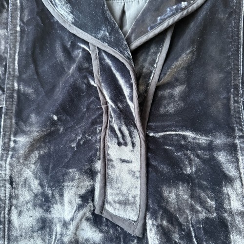 We The Free People Luxy Solid Velvet Shirt Top Womens Small Dark Blue Oversized - Picture 4 of 11
