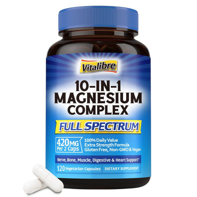 10-in-1 Magnesium Complex 420mg | Ultra Strength, Max Absorption | 120 Veg Caps
