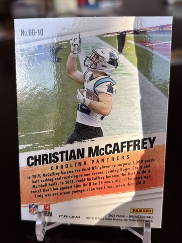 2021 Panini Mosaic Got Game? Christian McCaffrey #GG-10 Green Mosaic Prizm Mint - Bild 2 von 2