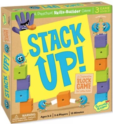 Stack Up! A Cooperative Block Game For Kids Peaceable Kingdom Board Game Sealed