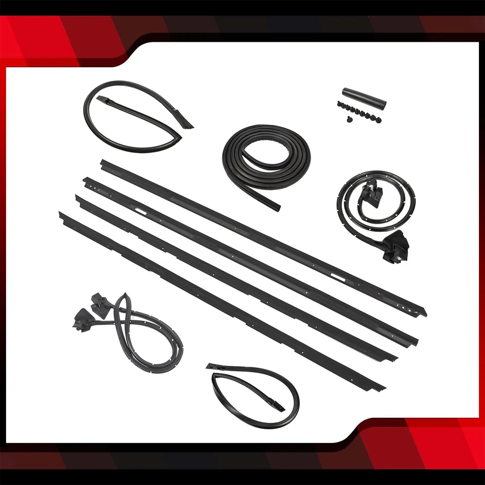 9Pcs Roof Rail Window Door Trunk Seal Weatherstripping For 83-88 Monte Carlo SS - Image 4 of 4