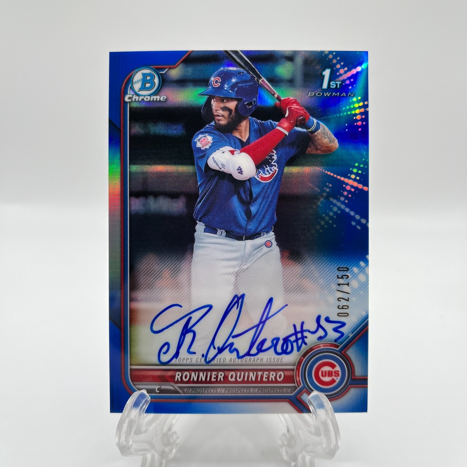 Ronnier Quintero - 2022 Bowman Chrome 1st Auto Blue Refractor /150 #CPA-RQT *SEE