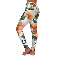 Floral High Waisted Yoga Leggings, Workout Gear, Fitness Apparel, Activewear,