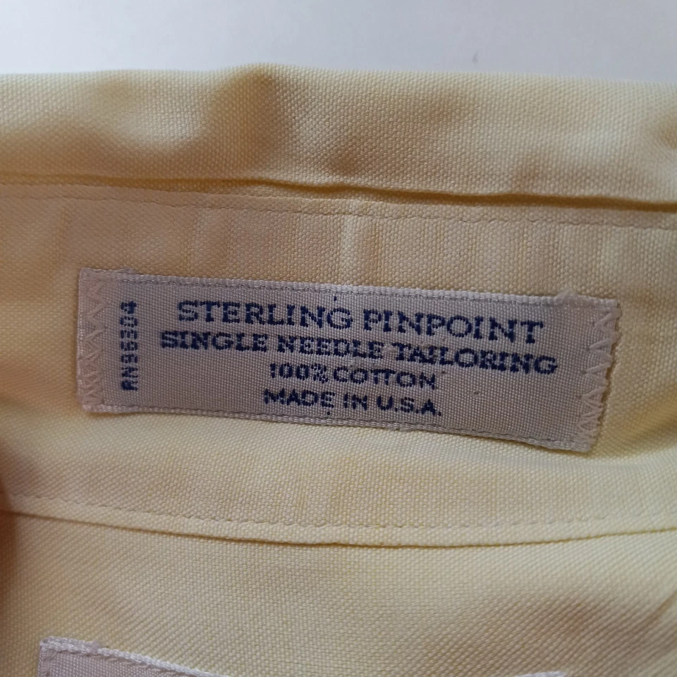 Hathaway Men's Dress Shirt 16.5/33 Pinpoint Single Needle Cotton Made in USA GUC - Image 4 of 4