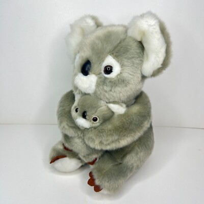 Koala and Baby Plush Gray Stuffed Animal German Stuffy Soft Toy 11''