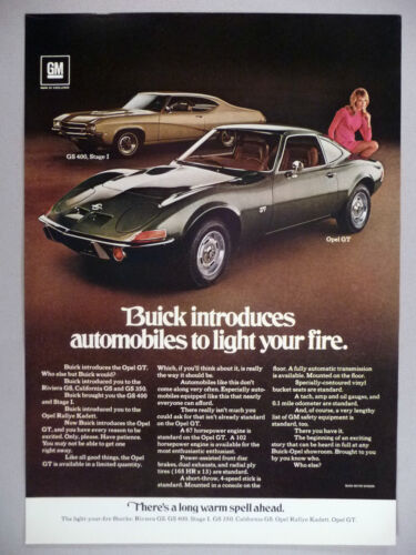 Buick Opel GT anuncio impreso - 1969 ~~ GS 400 - Imagen 1 de 1