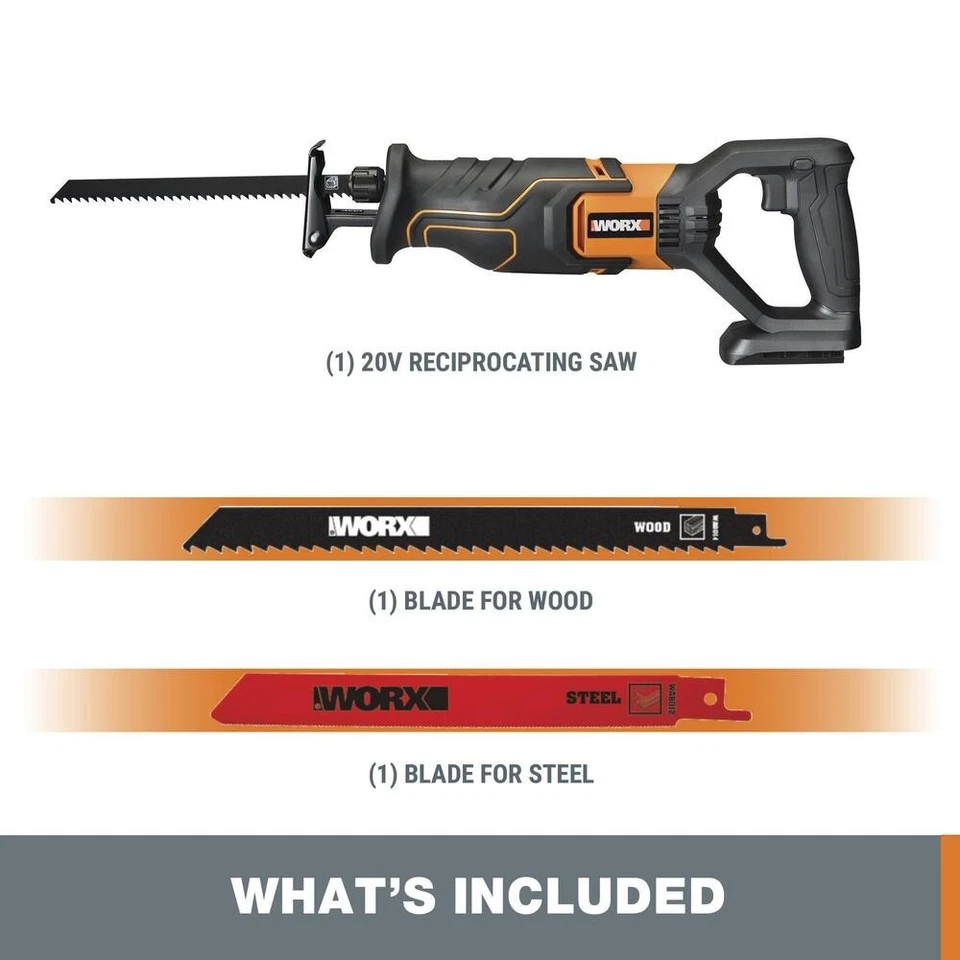 Lightweight Slim 20V Lithium Ion Cordless Reciprocating Saw Tool Only - Image 4 of 4