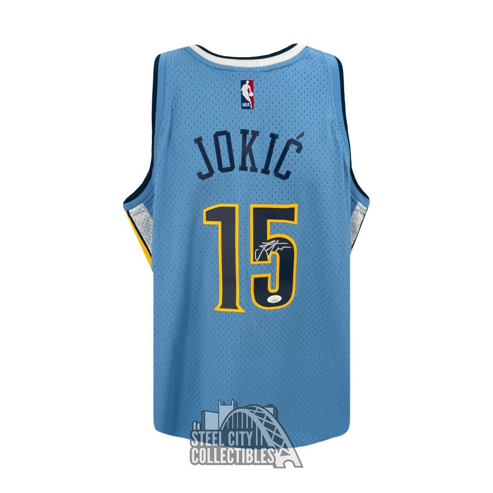 Nikola Jokic Autographed Signed Denver Mitchell & Ness Blue Basketball Jersey - JSA 