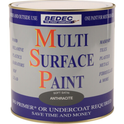 Bedec Multi Flächenfarbe Satin Anthrazit 2,5 Liter
