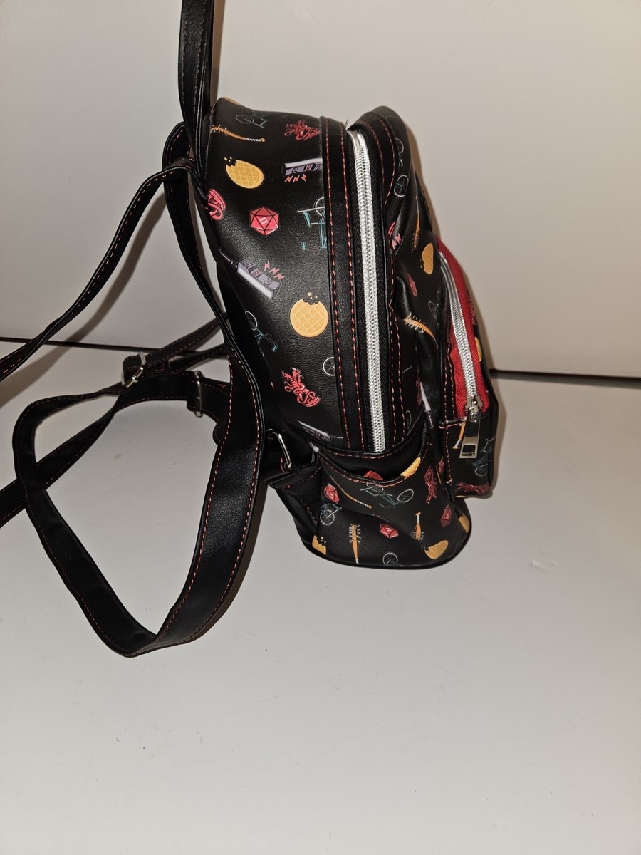 EUC Black Stranger Things All Over Print Loungefly Mini 
