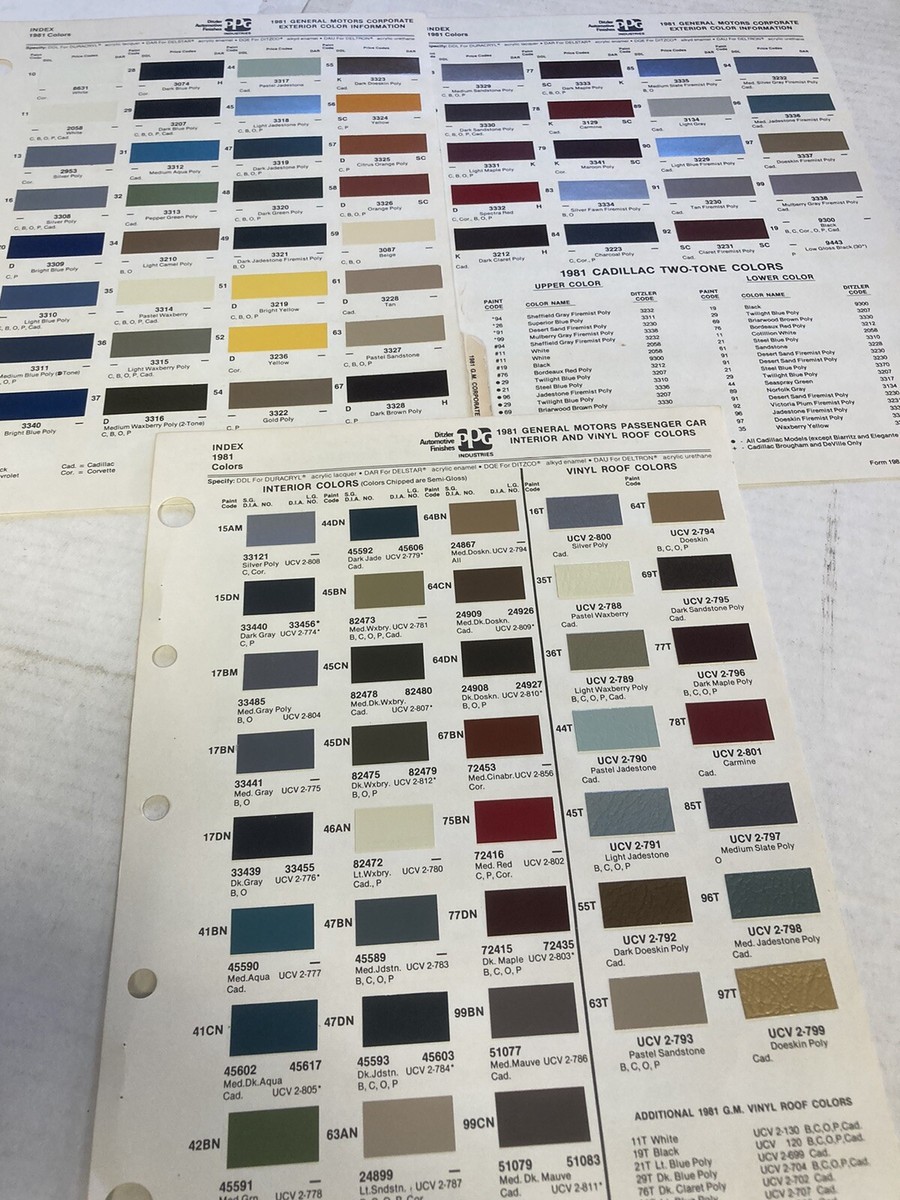 1981 General Motors Automotive Ditzler Exterior Interior Paint