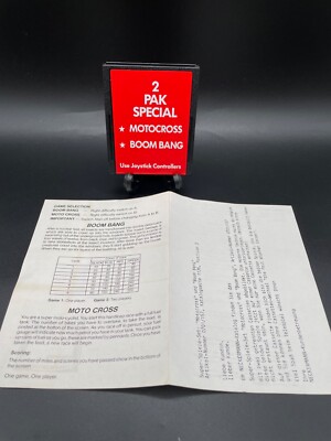 2 Pak Special - Motorcross & Boom Bang - Atari 2600- Cartridge + Manual #TOP