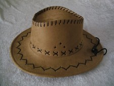 Cowboyhut braun mit Zugkordel Hut Einheitsgröße für Erwachsene Neuware