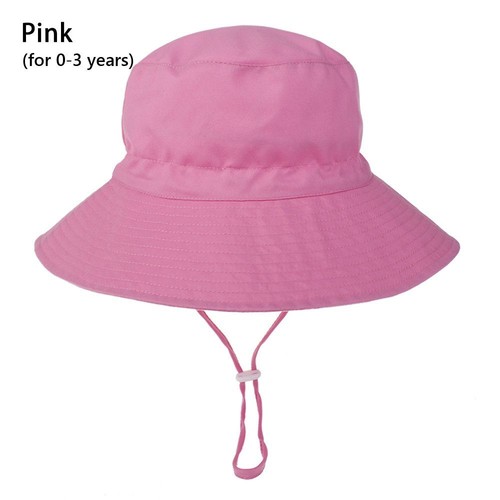 Wide Brim Beach Cap Bucket Hat with Adjustable Chin Strap Baby Sun Hat - Picture 30 of 44
