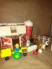 Vintage Fisher Price Little People Play Farm Barn Grain Silo Animals Tractor Vtg