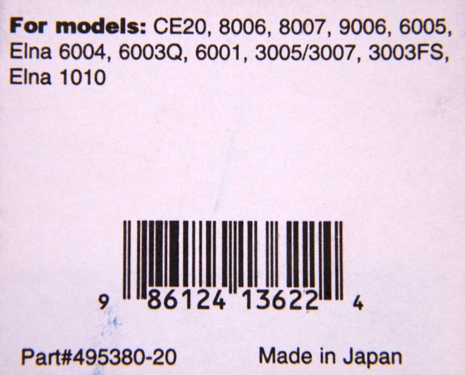 Pie de máquina de coser Elna Gathering Foot #495380-20 hecho en Japón nuevo de stock Foto 2 de 2