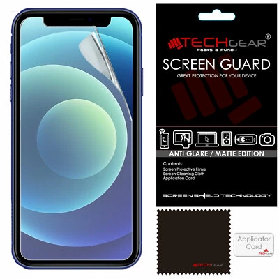 3 Pack TECHGEAR MATTE ANTI GLARE Screen Protectors for iPhone 12, iPhone 12 Pro