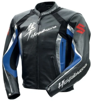 SUZUKI HAYABUSA Courses Veste en Cuir de Moto Hommes Veste de Motard en Cuir 50