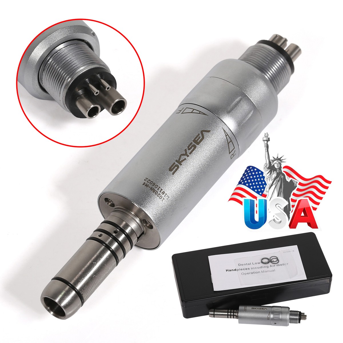 MAO　0308 Dental Low Speed Air Motor Handpiece E-type 4Holes Midwest