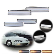 Clear Turn Signal Light Set For 1992-96 Honda Prelude Front Bumper Inner Outer Clear Turn Signal Light Set For 1992-96 Honda Prelude Front Bumper Inner Outer