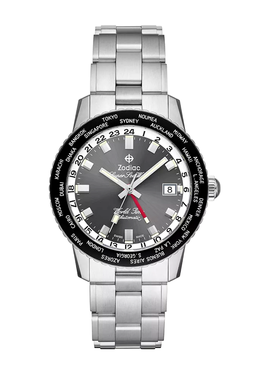 Zodiac ZO9409 Super Sea Wolf World Time GMT 40 mm Steel Automatic