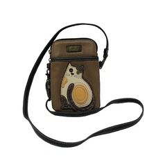 CHALA Tan Kitten Cat Kitty Brown Cell Phone Purse Mini Crossbody Bag
