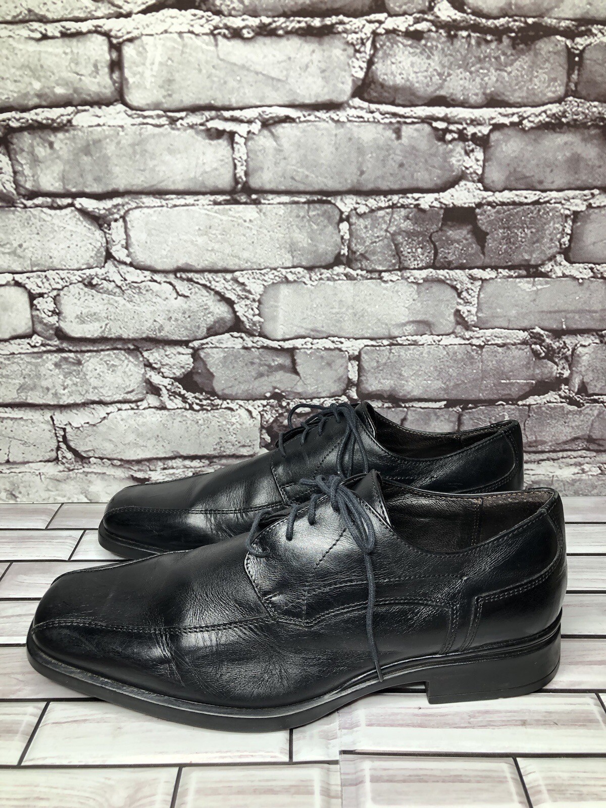 SAOLA Scarpe eleganti stringate per bicicletta in pelle nera da uomo taglia 10 M US 43EU