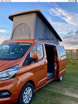 Ford Transit Custom Wohnmobil Deluxe Matratzenauflage schwarz mit Reißverschlussbezug